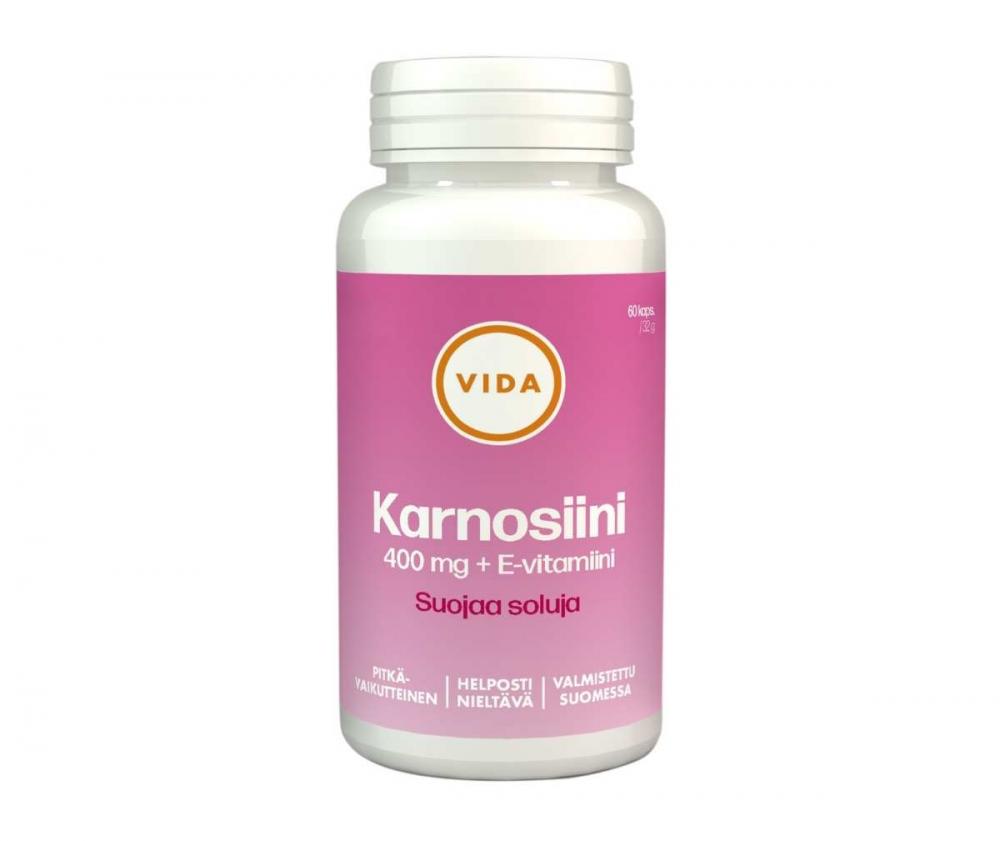 Vida Karnosiini 400 mg, 60 kaps. (Poistotuote, 03/2024)