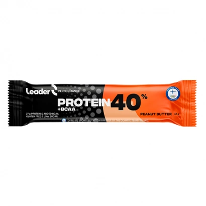 Leader 40 % Protein + BCAA Proteiinipatukka, 68 g, Peanut Butter