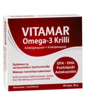 Vitamar Omega-3 Krilli, 60 kaps. (päiväys 6/22)