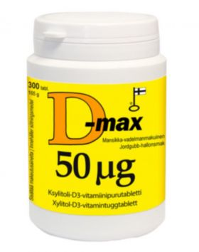 D-max 50 µg, Mansikka-Vadelma
