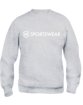 M-Sportswear Collegepusero harmaa, valkoisella logolla